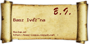 Basz Ivána névjegykártya